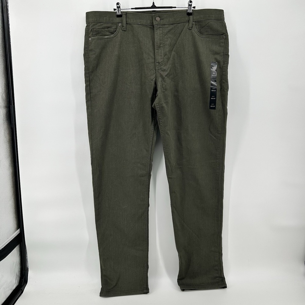 Banana Republic Travel Jeans Mens 40x34 Olive Green Slim Fit Pants NEW